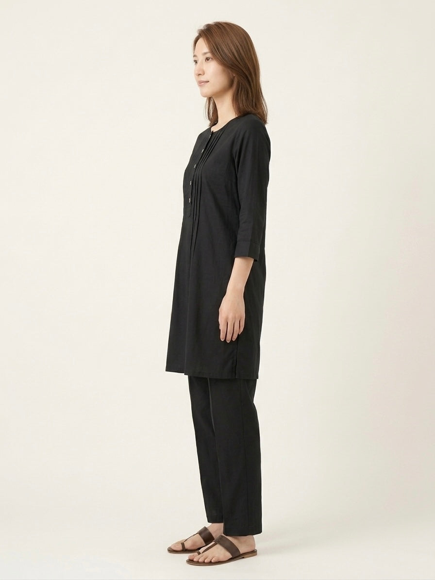 Black Round Neck Co-ord Set