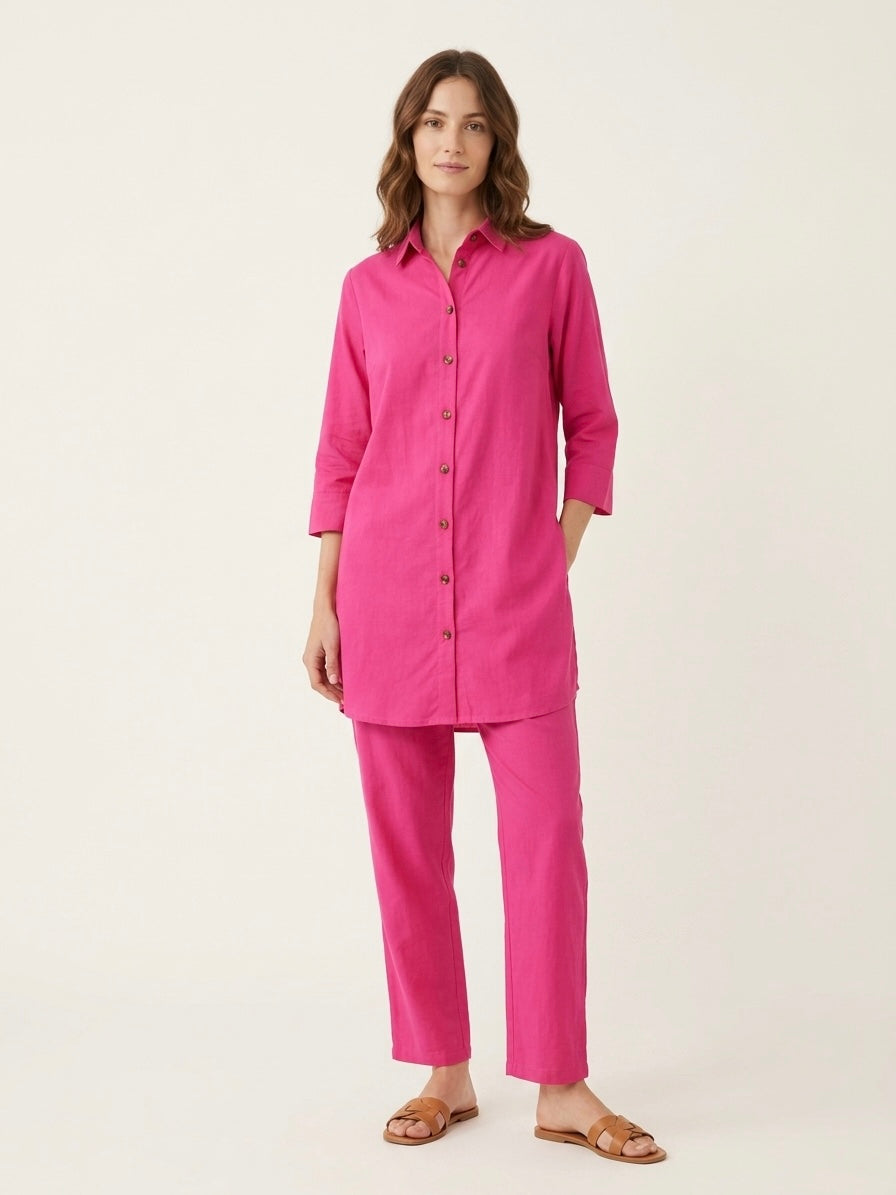 Fuchsia Pink Shirt Co-ord Set