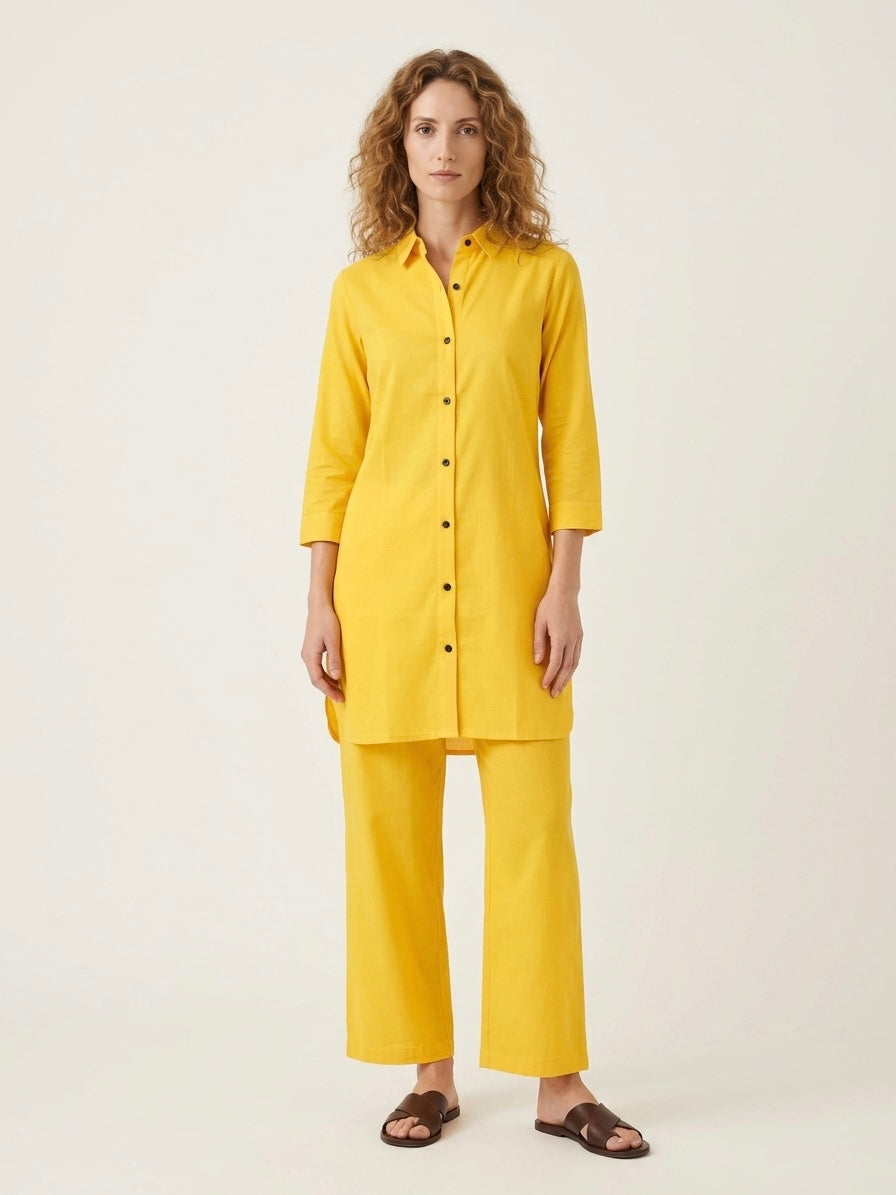 Yellow Shirt Co-ord Set