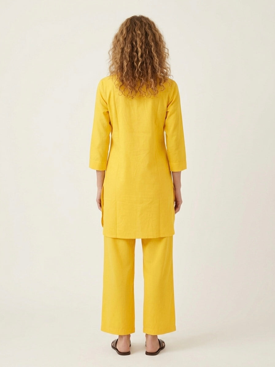 Yellow Shirt Co-ord Set