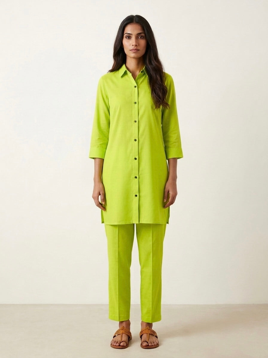 Lime Green Shirt Co-ord Set