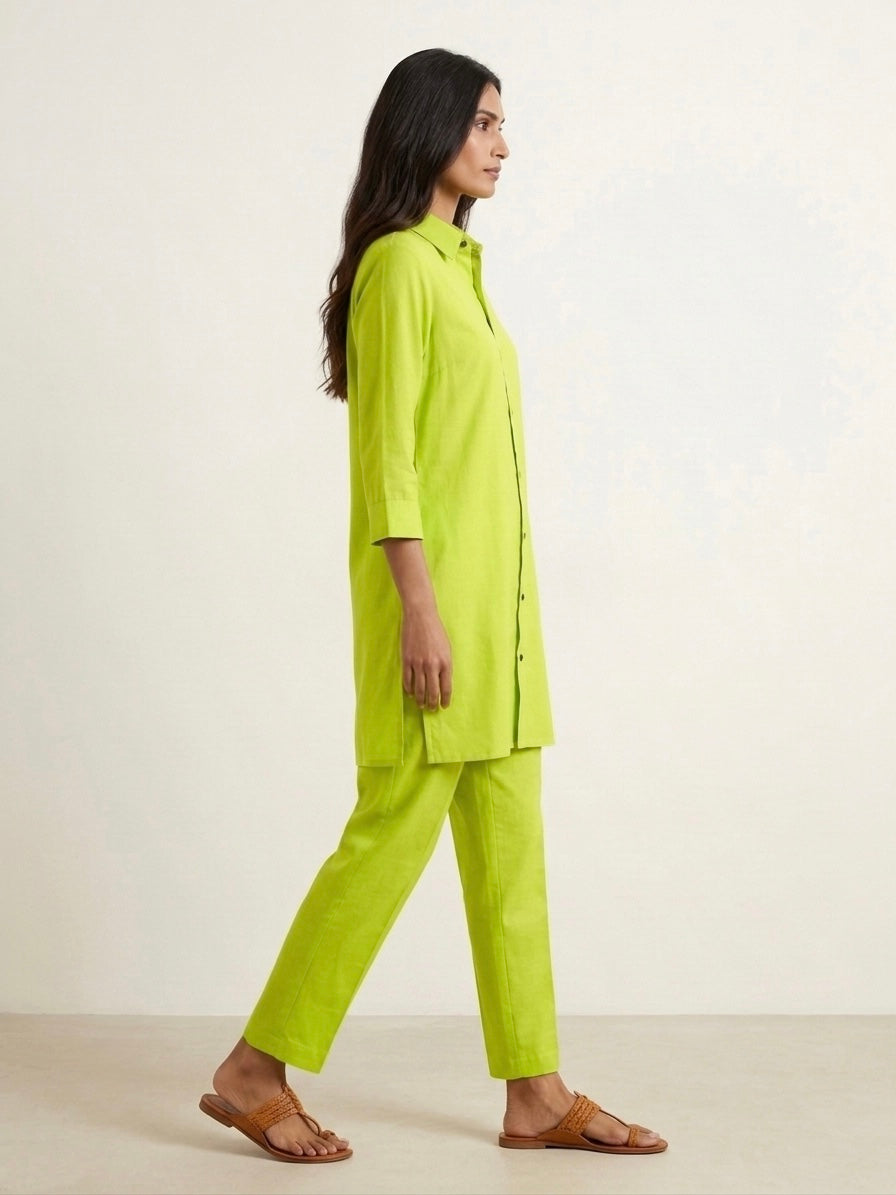 Lime Green Shirt Co-ord Set