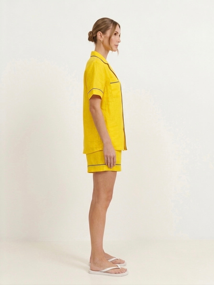 Yellow Shorts Night Suit