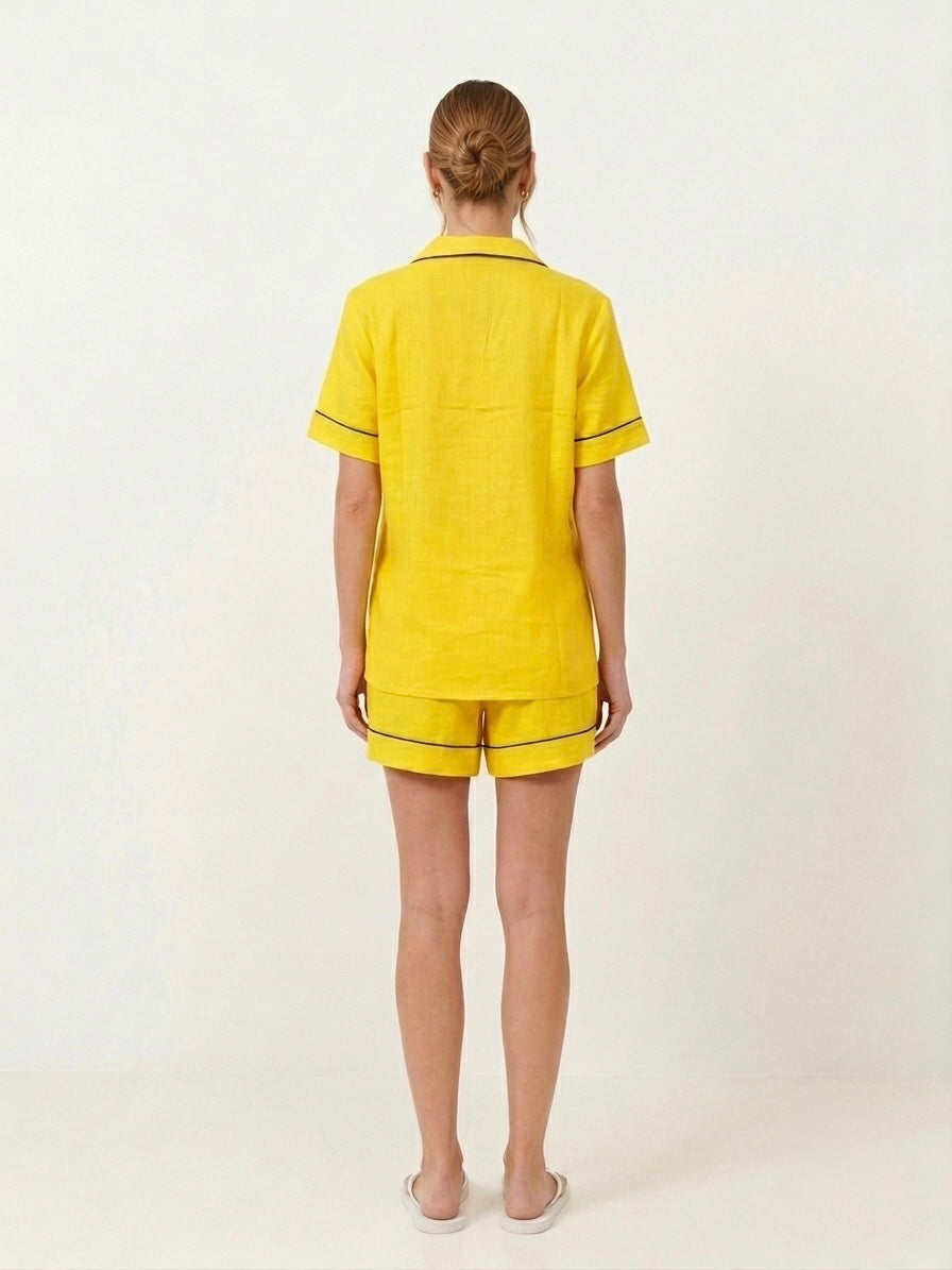 Yellow Shorts Night Suit