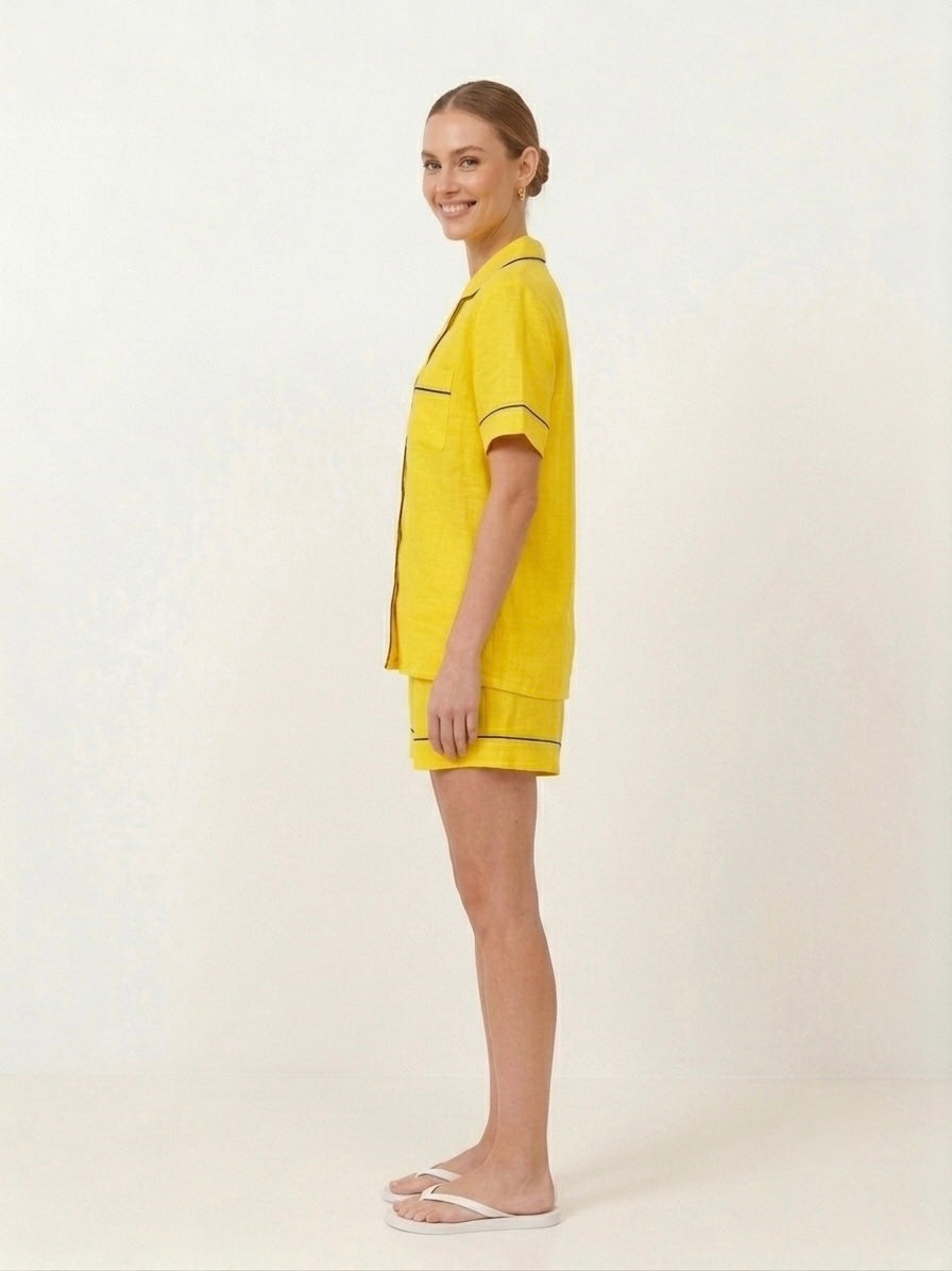 Yellow Shorts Night Suit