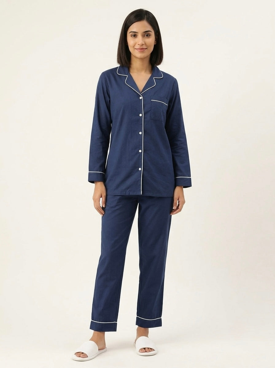 Navy Blue Night Suit