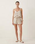 Beige Front Open Cami Lounge Set