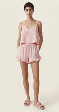 Pink Cami-Ruffled Short Set