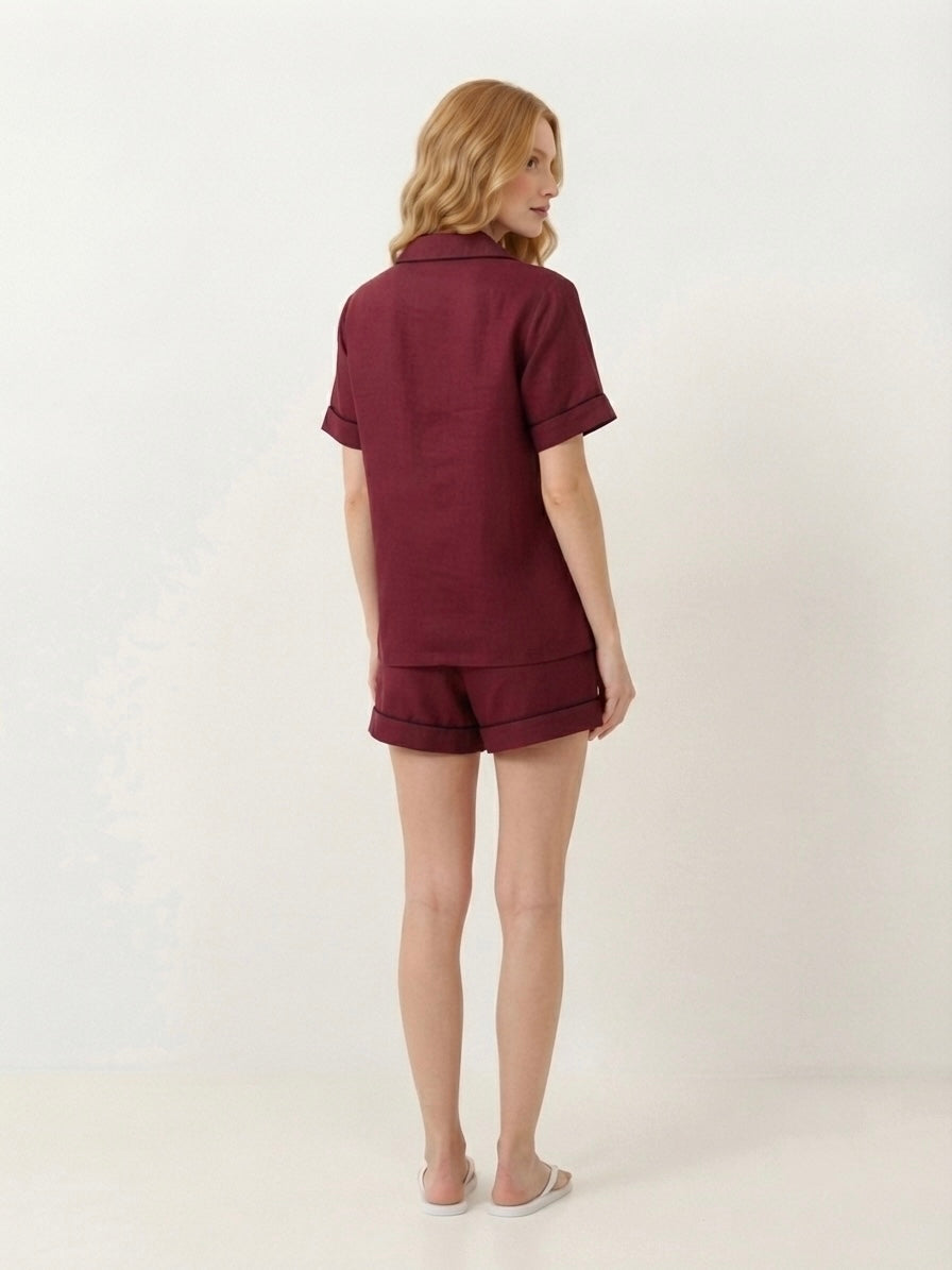 Maroon Shorts Night Suit