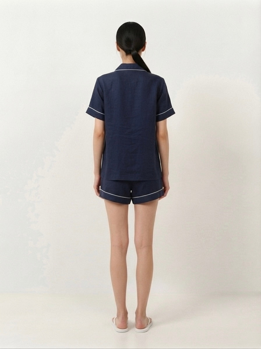 Navy Blue Shorts Night Suit