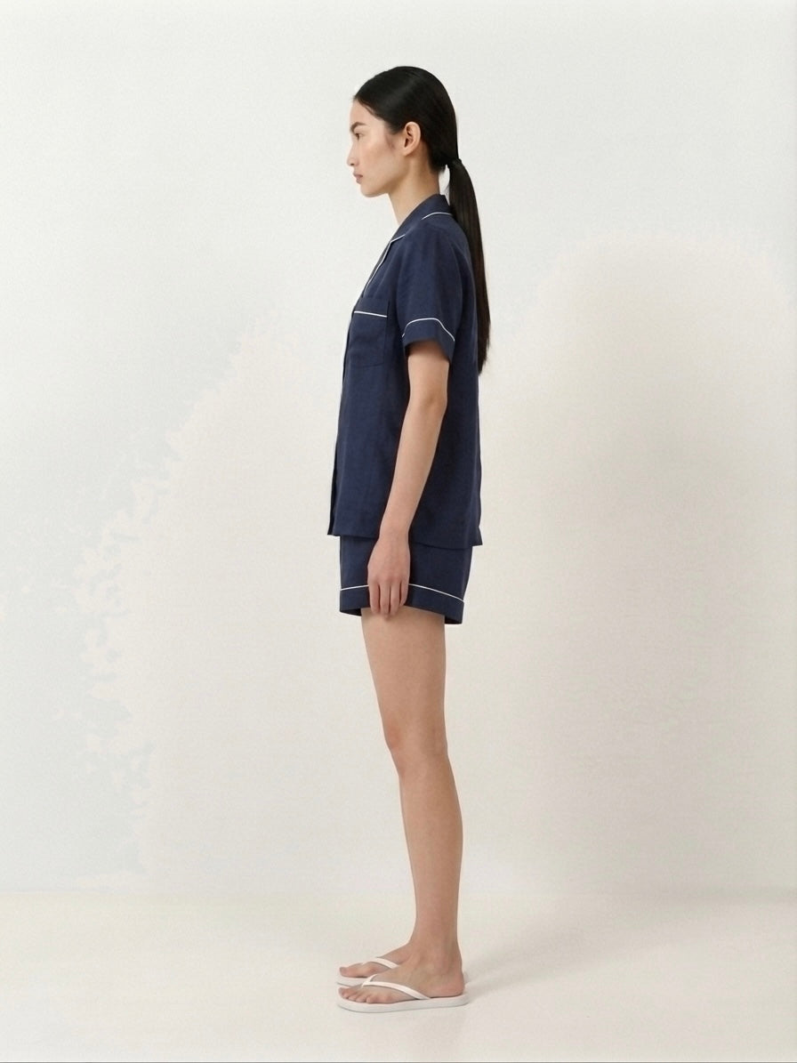 Navy Blue Shorts Night Suit