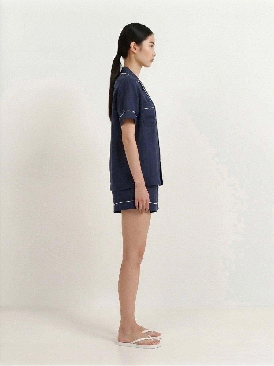 Navy Blue Shorts Night Suit