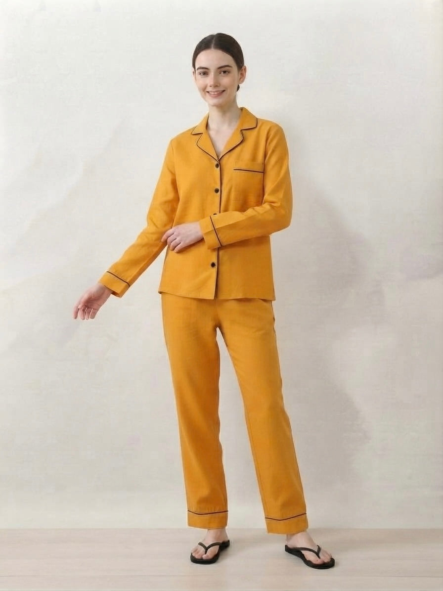 Ochre Yellow Night Suit