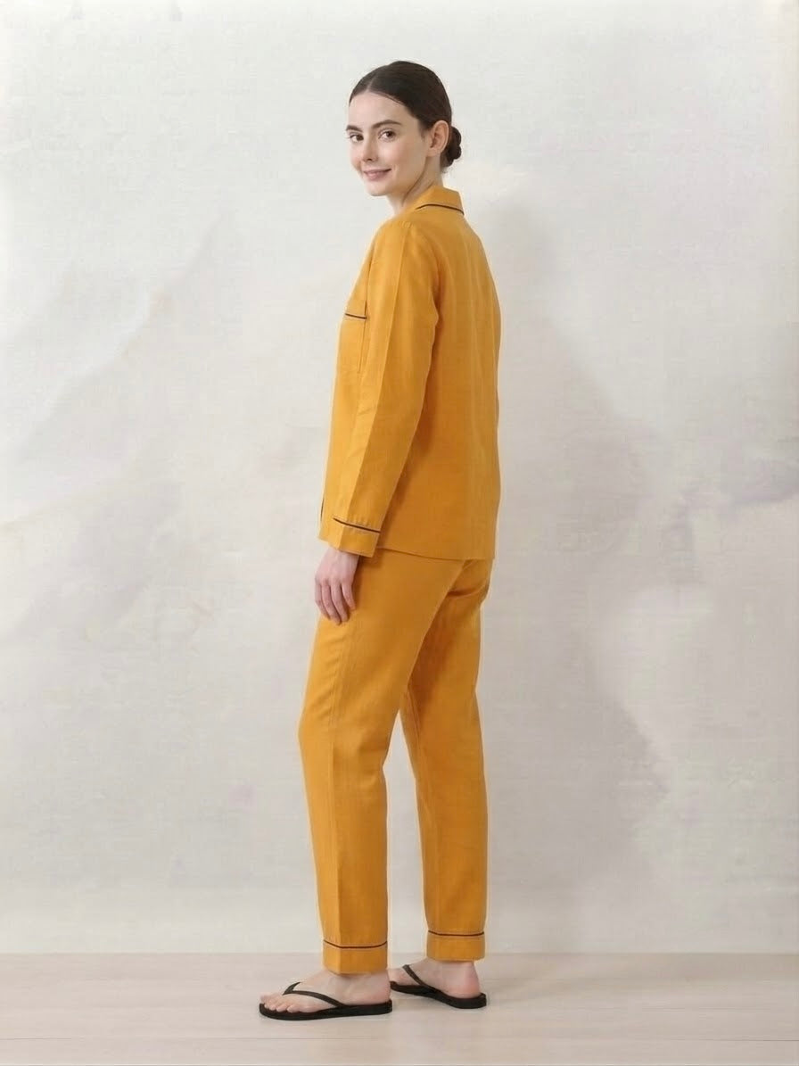 Ochre Yellow Night Suit
