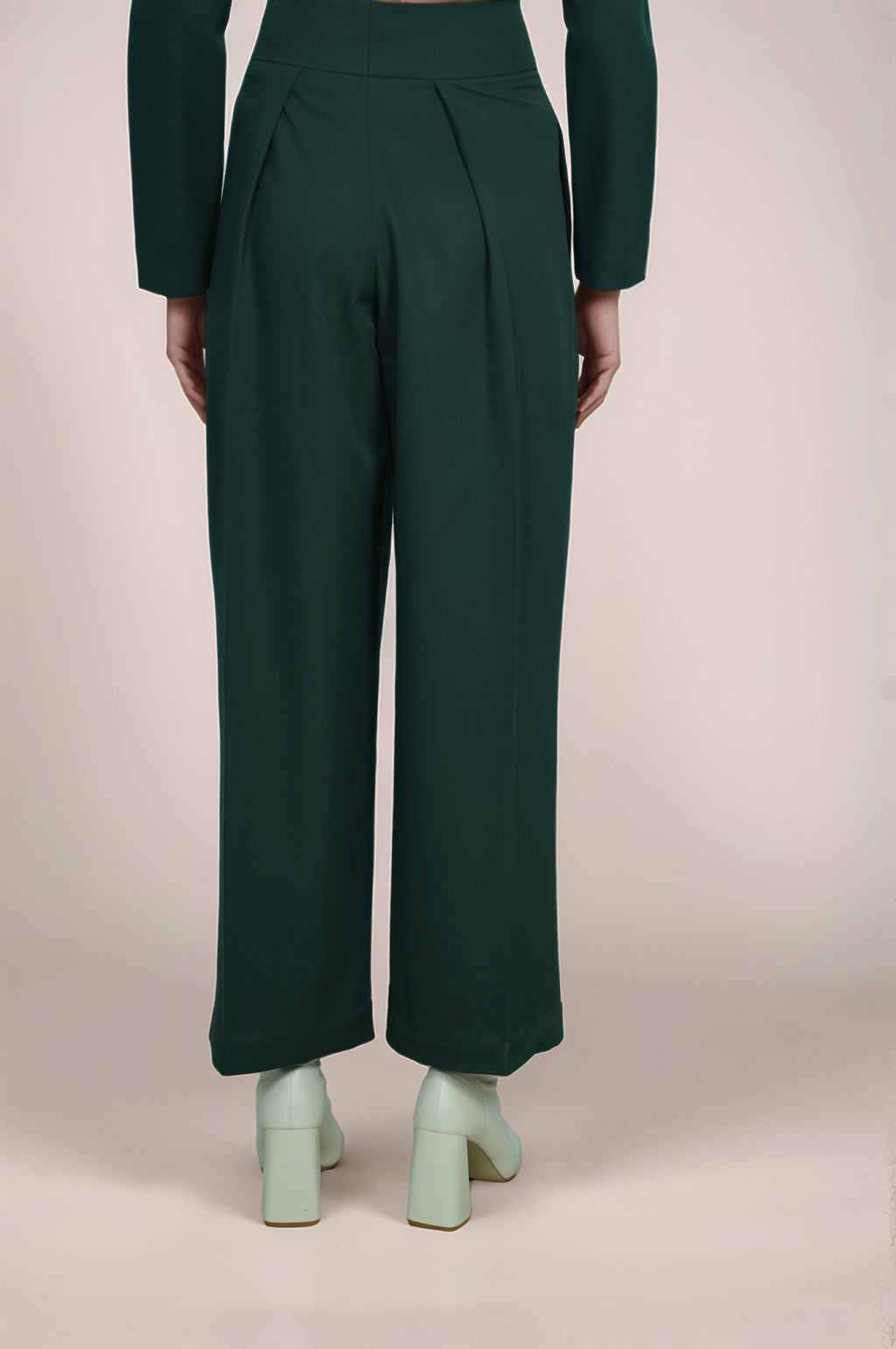 Dark Green Crop Jacket Co-ord suit