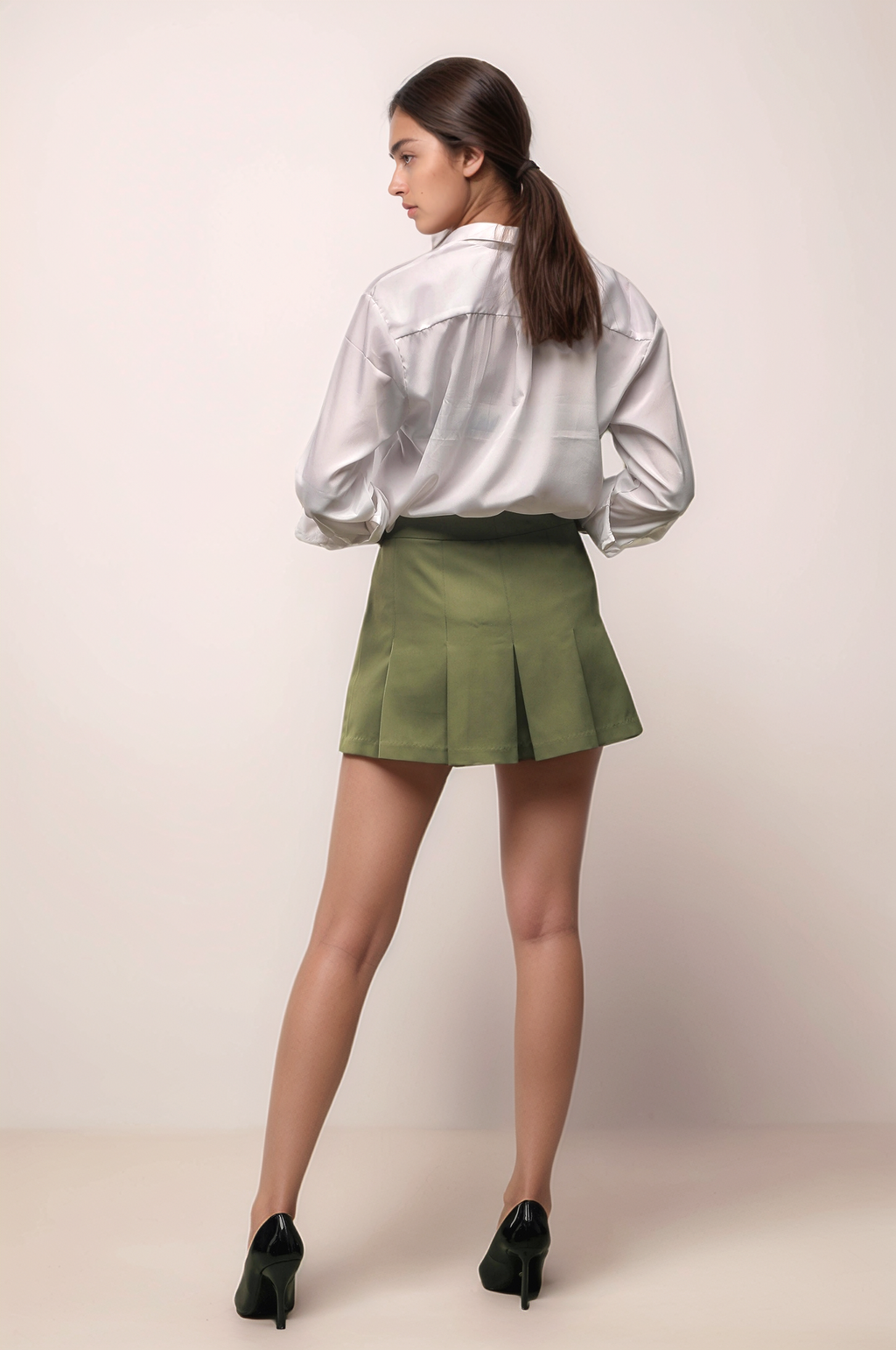 White Crepe Loose Shirt