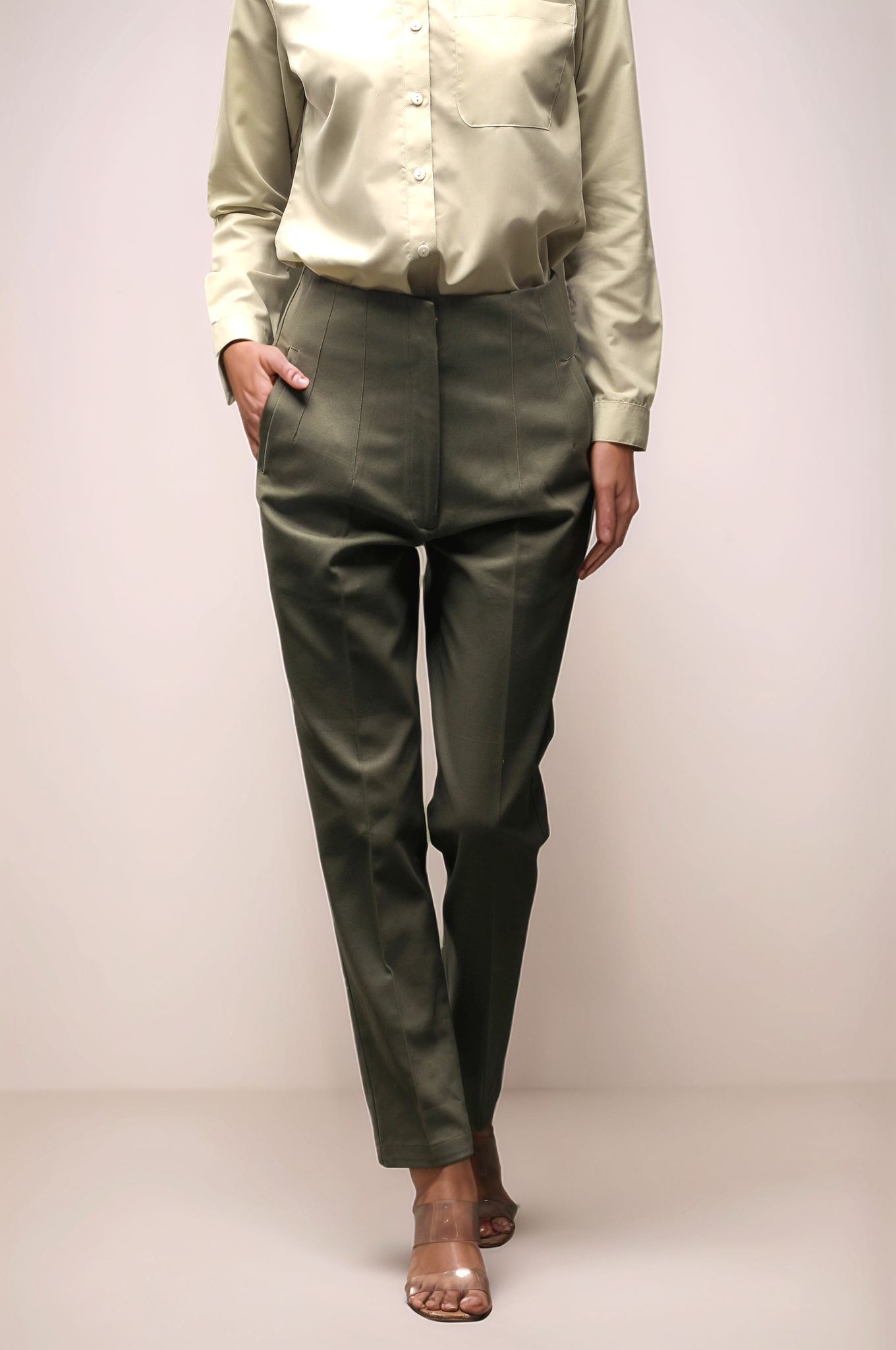 Olive Green Slim Fit Trouser