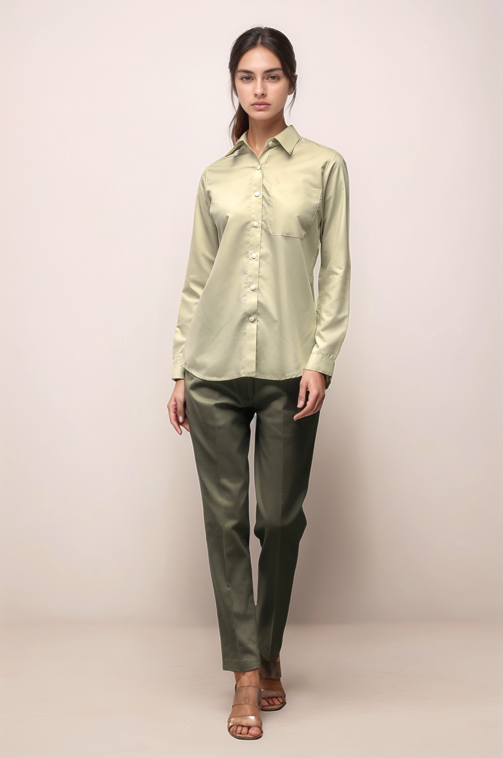 Olive Green Slim Fit Trouser