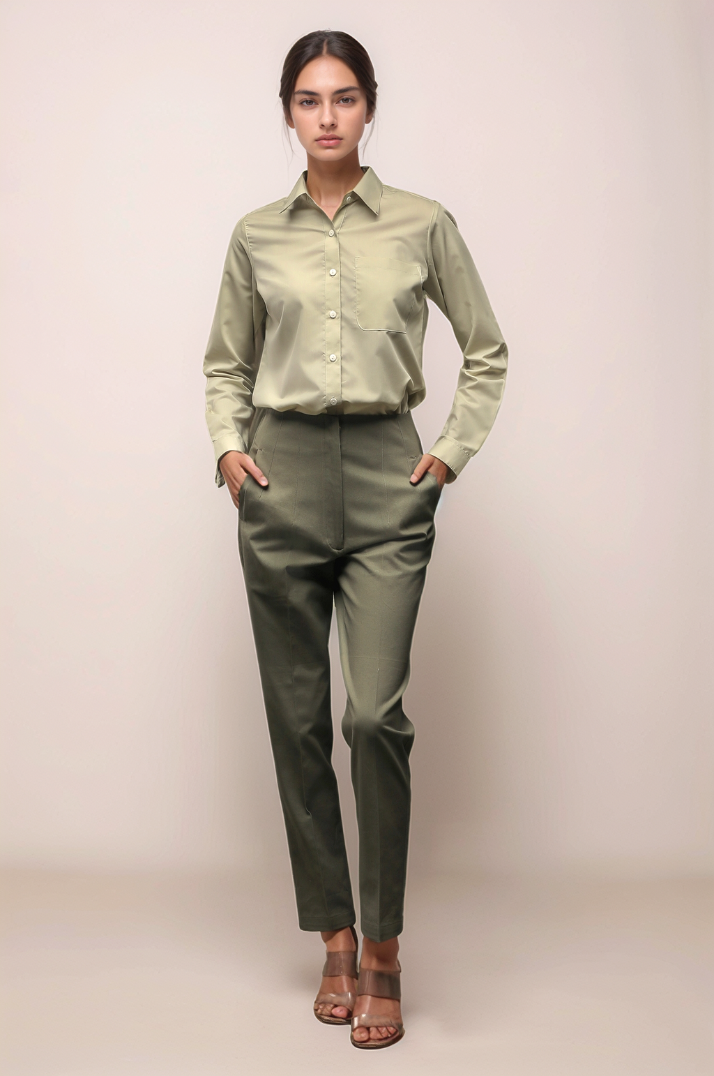 Olive Green Slim Fit Trouser