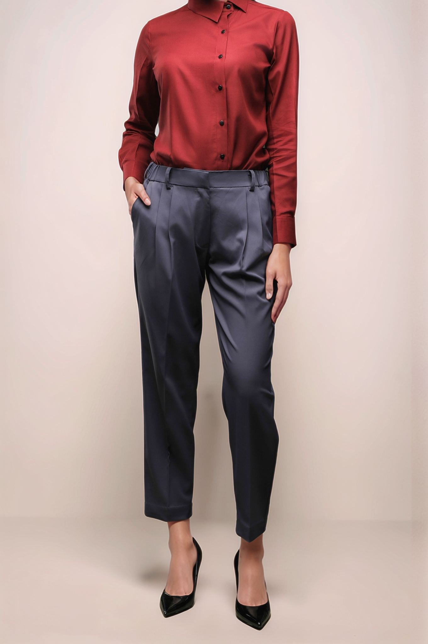 Dark Grey Ankle Length Trouser