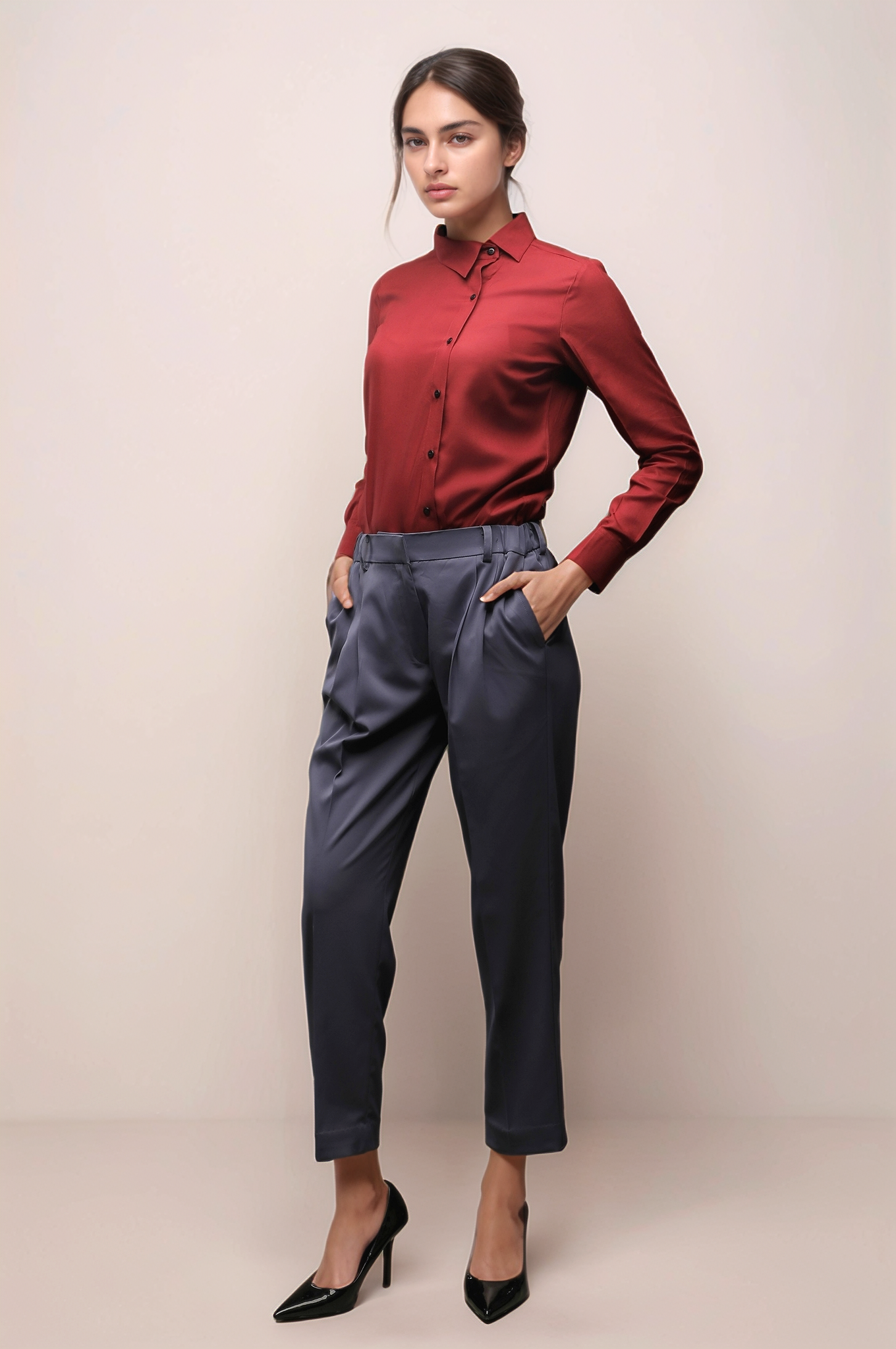 Dark Grey Ankle Length Trouser