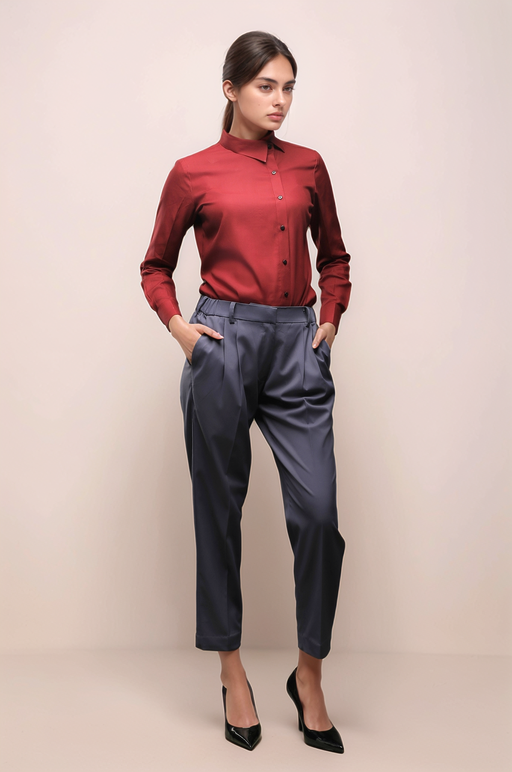 Dark Grey Ankle Length Trouser