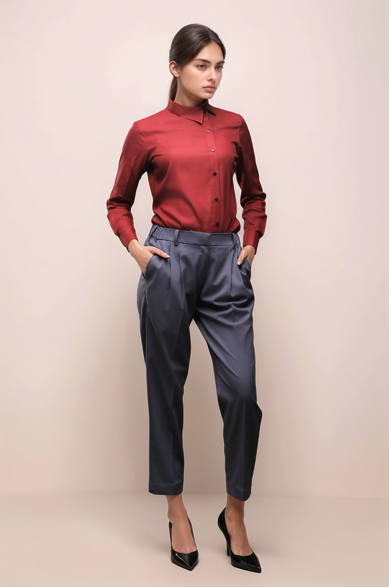 Dark Grey Ankle Length Trouser