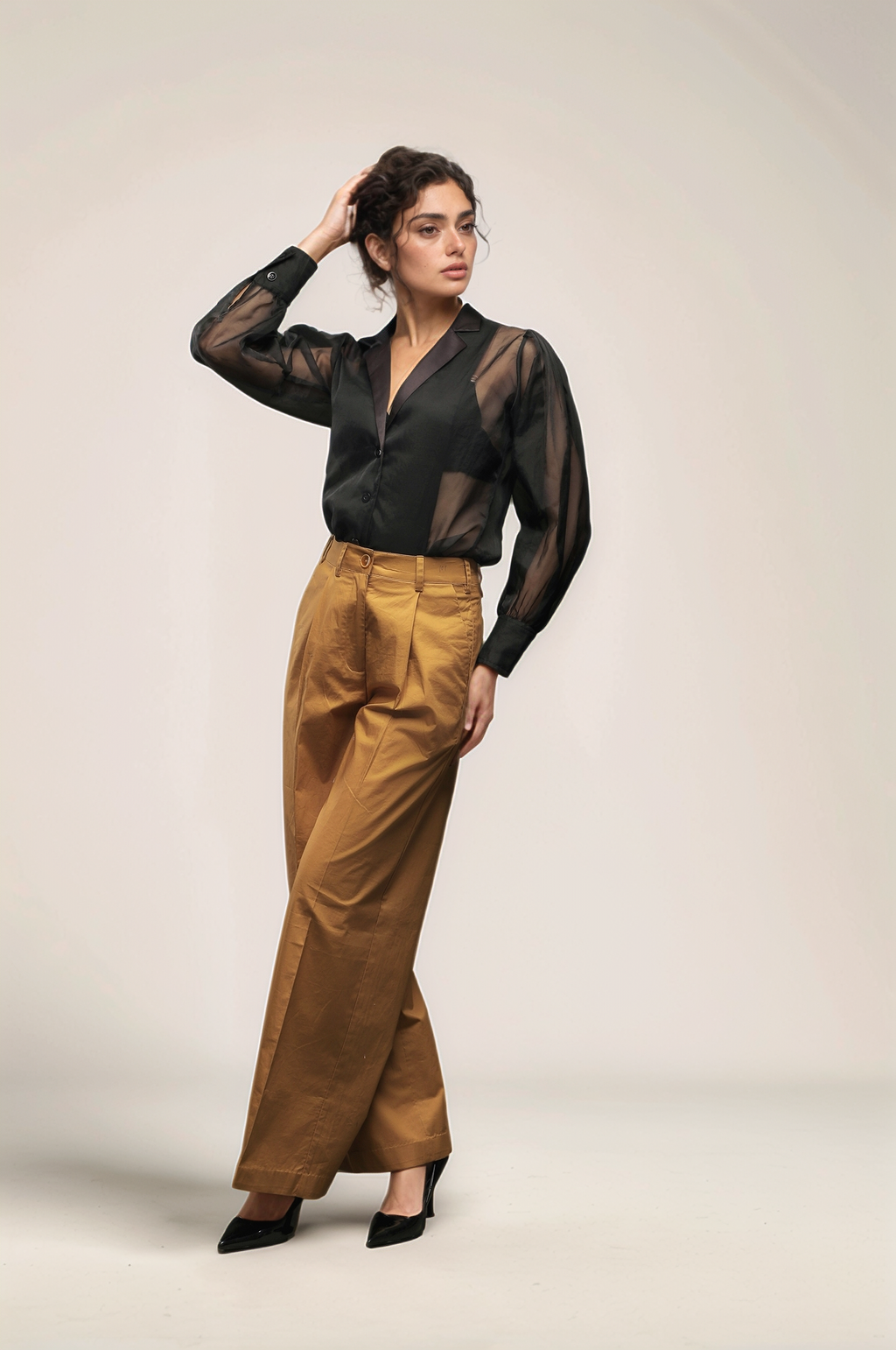 Khaki loose Pants