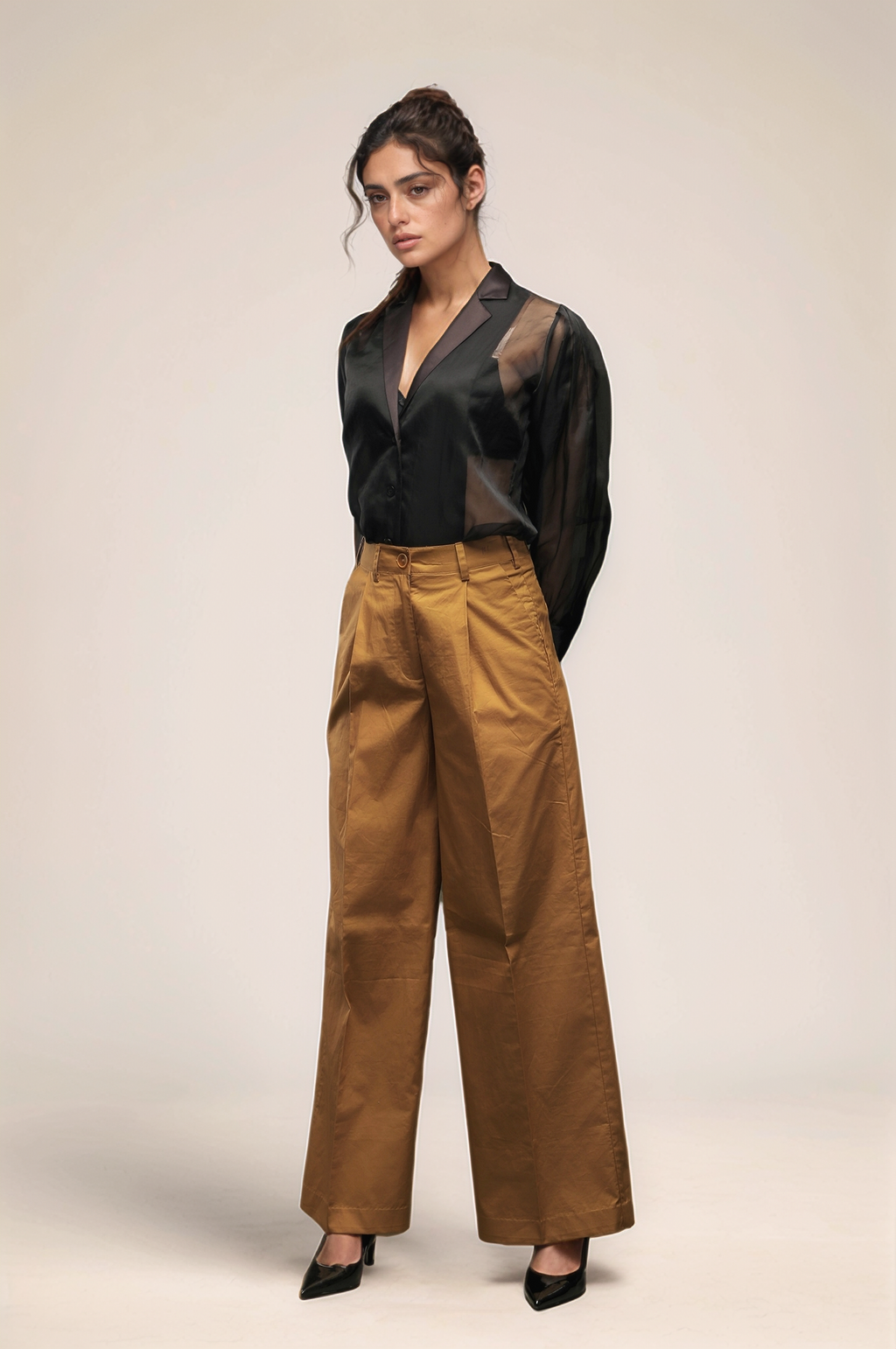 Khaki loose Pants