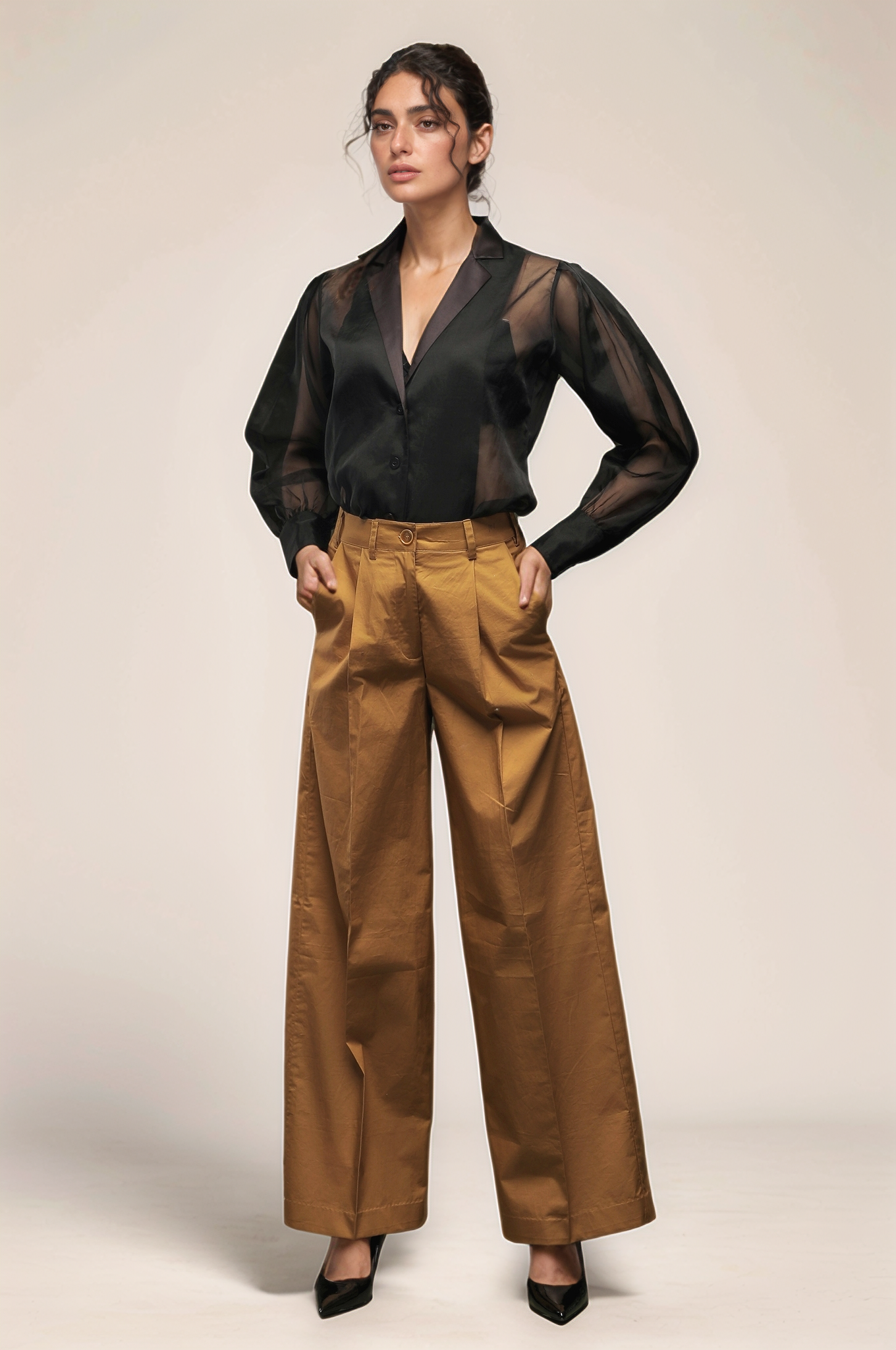 Khaki loose Pants