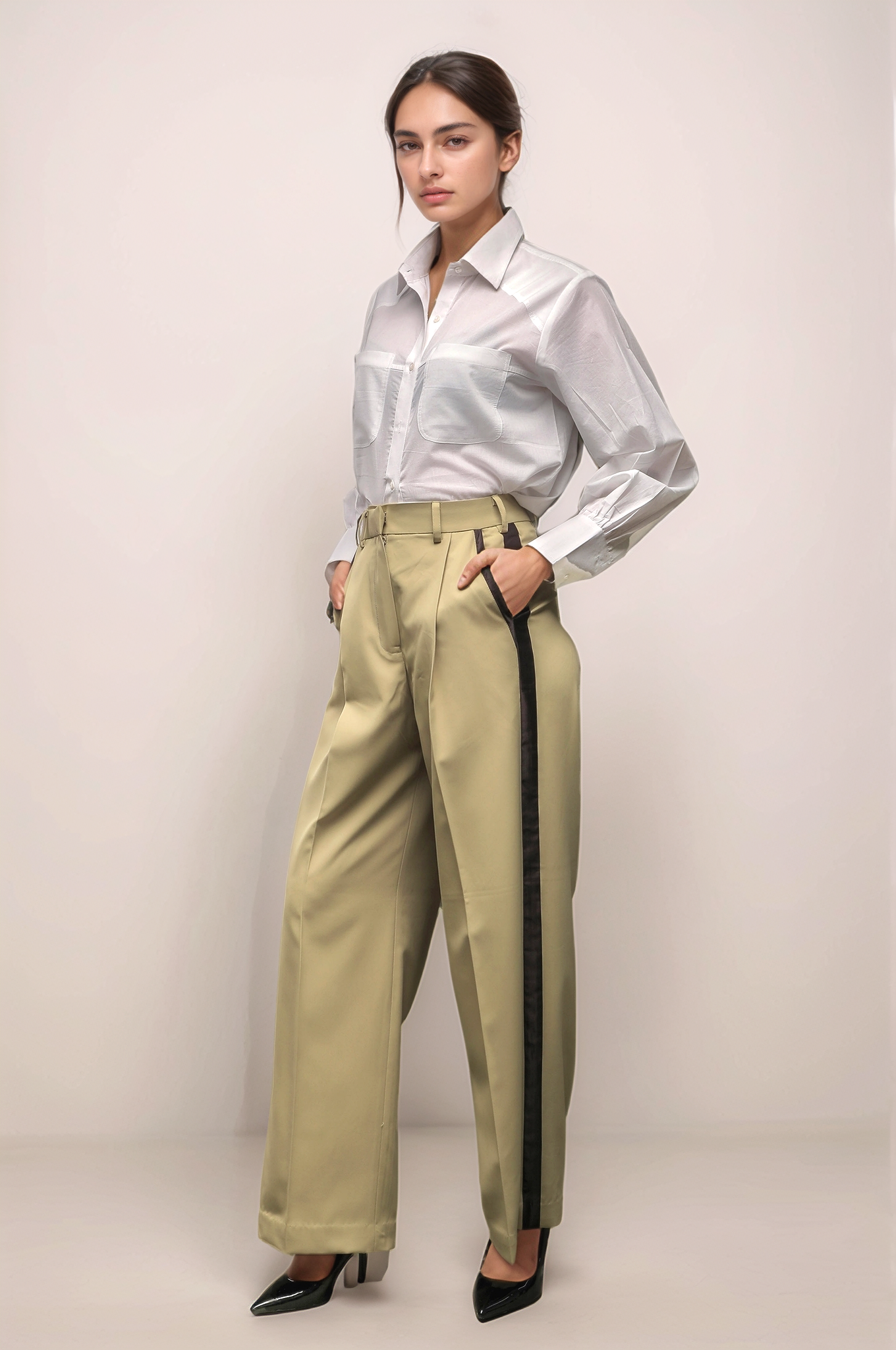 White Patch Pocket Cotton Shirt