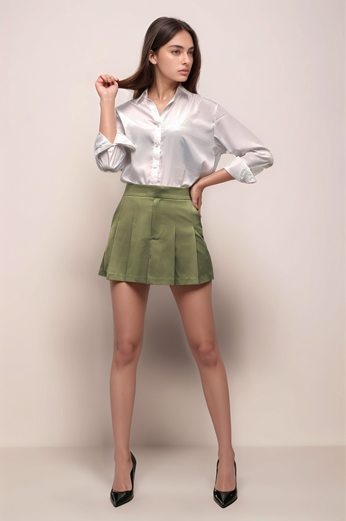 White Crepe Loose Shirt