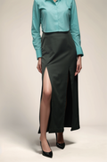 Green Slit Long Skirt