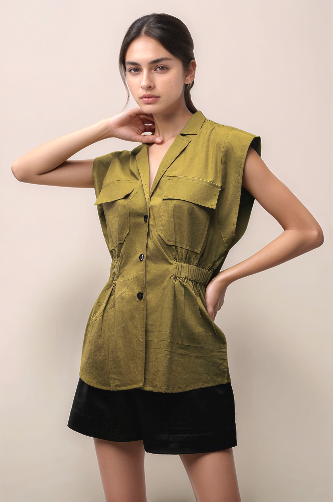 Olive Green Cotton Shirt