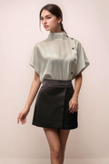 Off White Turtle Neck Loose Top