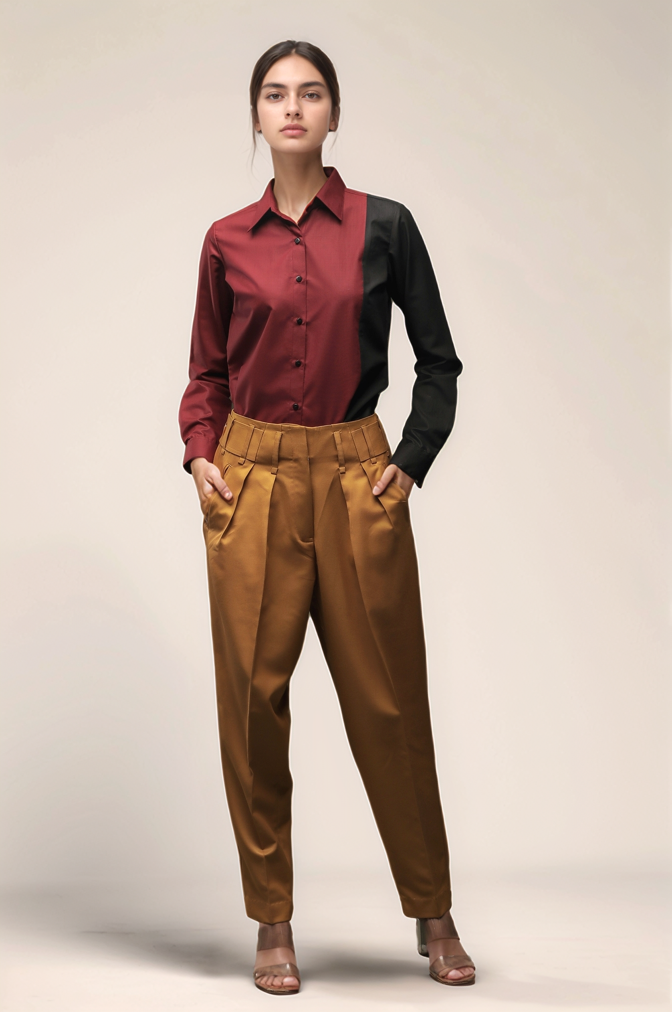 Mustard Yellow Baggy Cropped Trouser