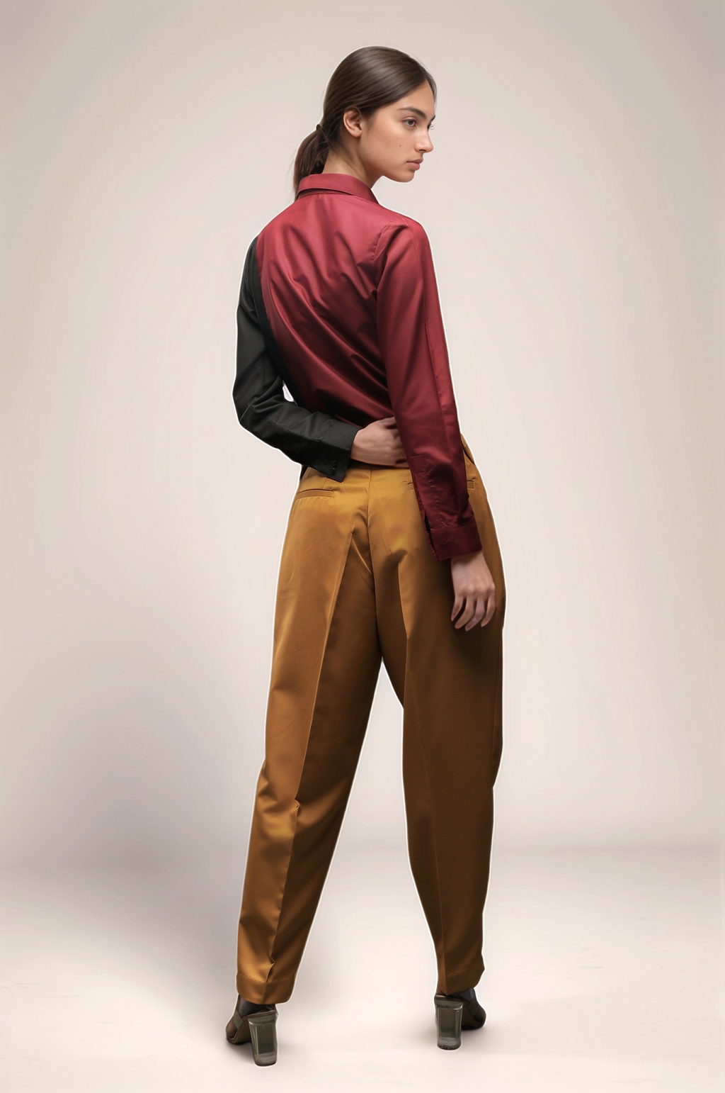 Mustard Yellow Baggy Cropped Trouser