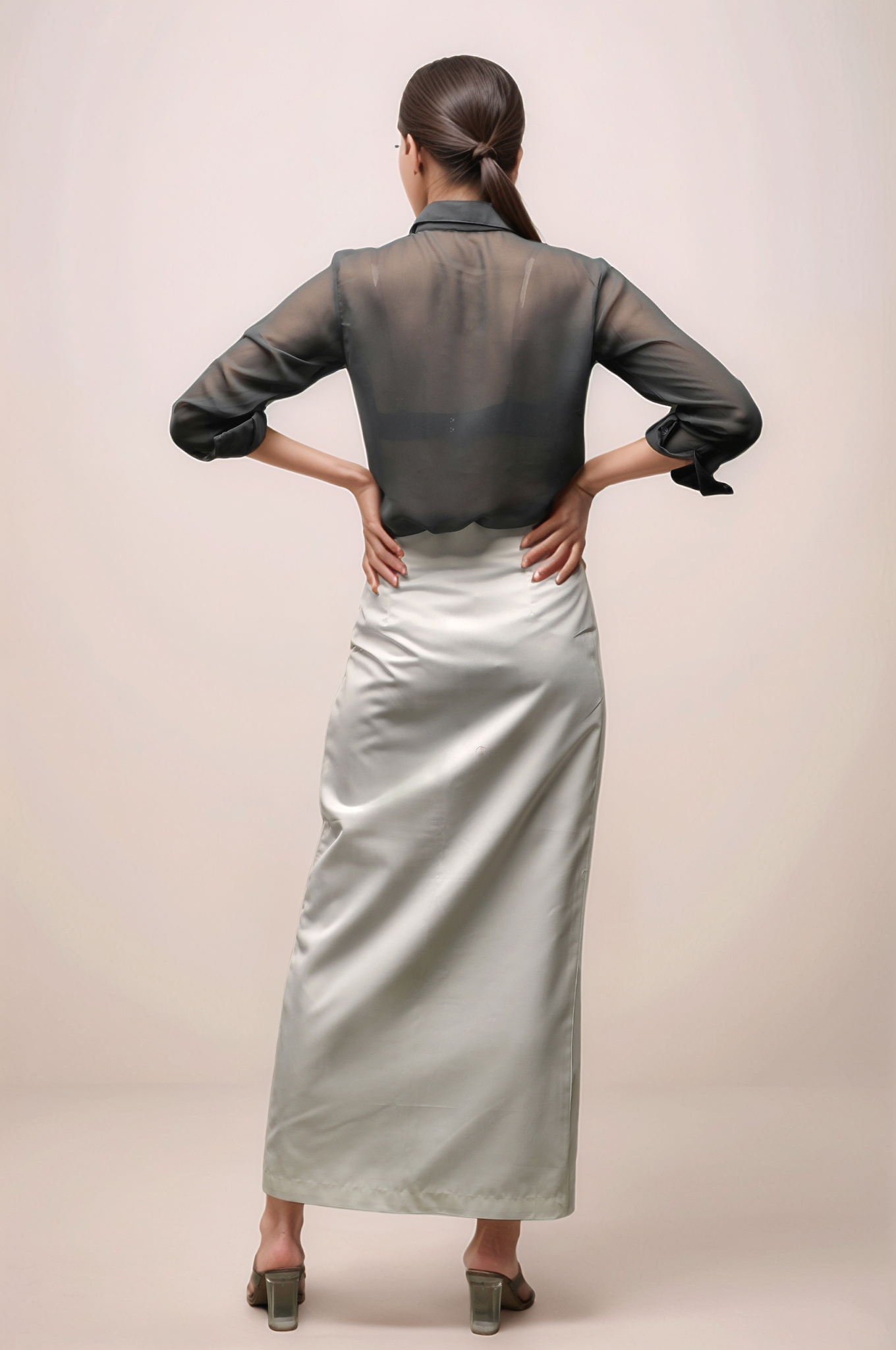 White Long Overlapped Skirt