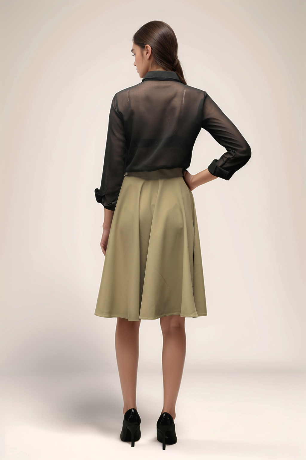 Sage Khaki Umbrella Skirt