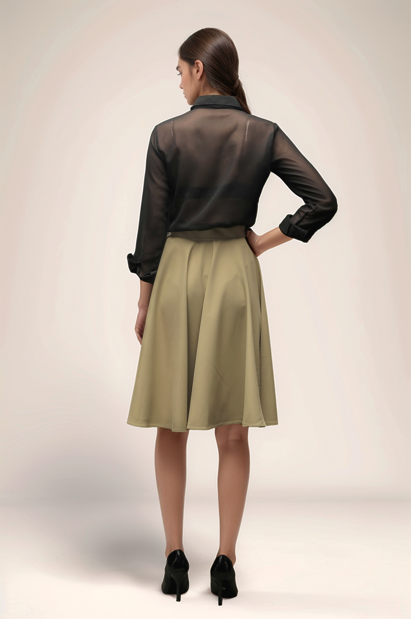 Sage Khaki Umbrella Skirt