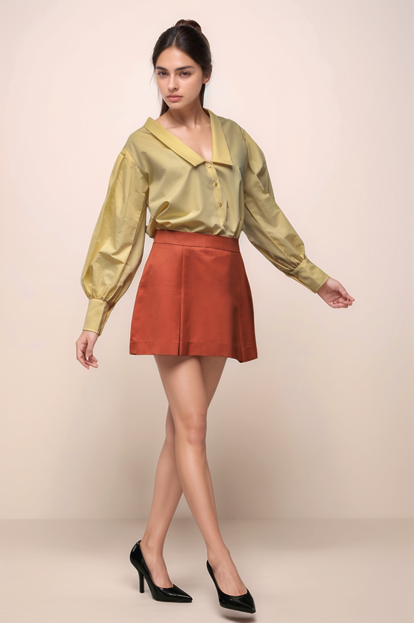 Rust Orange Short Skirt