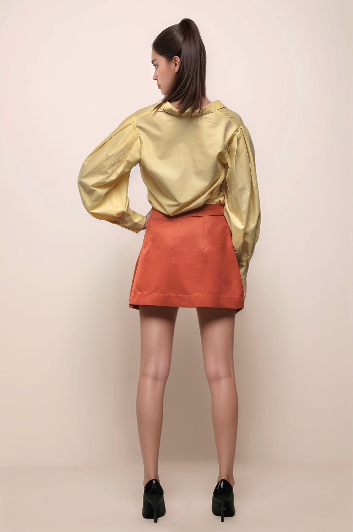 Rust Orange Short Skirt