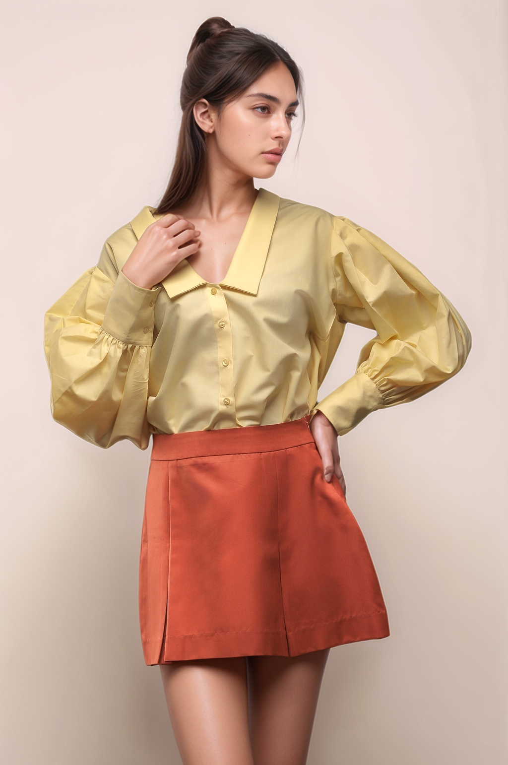 Pale Yellow Loose Fit Shirt