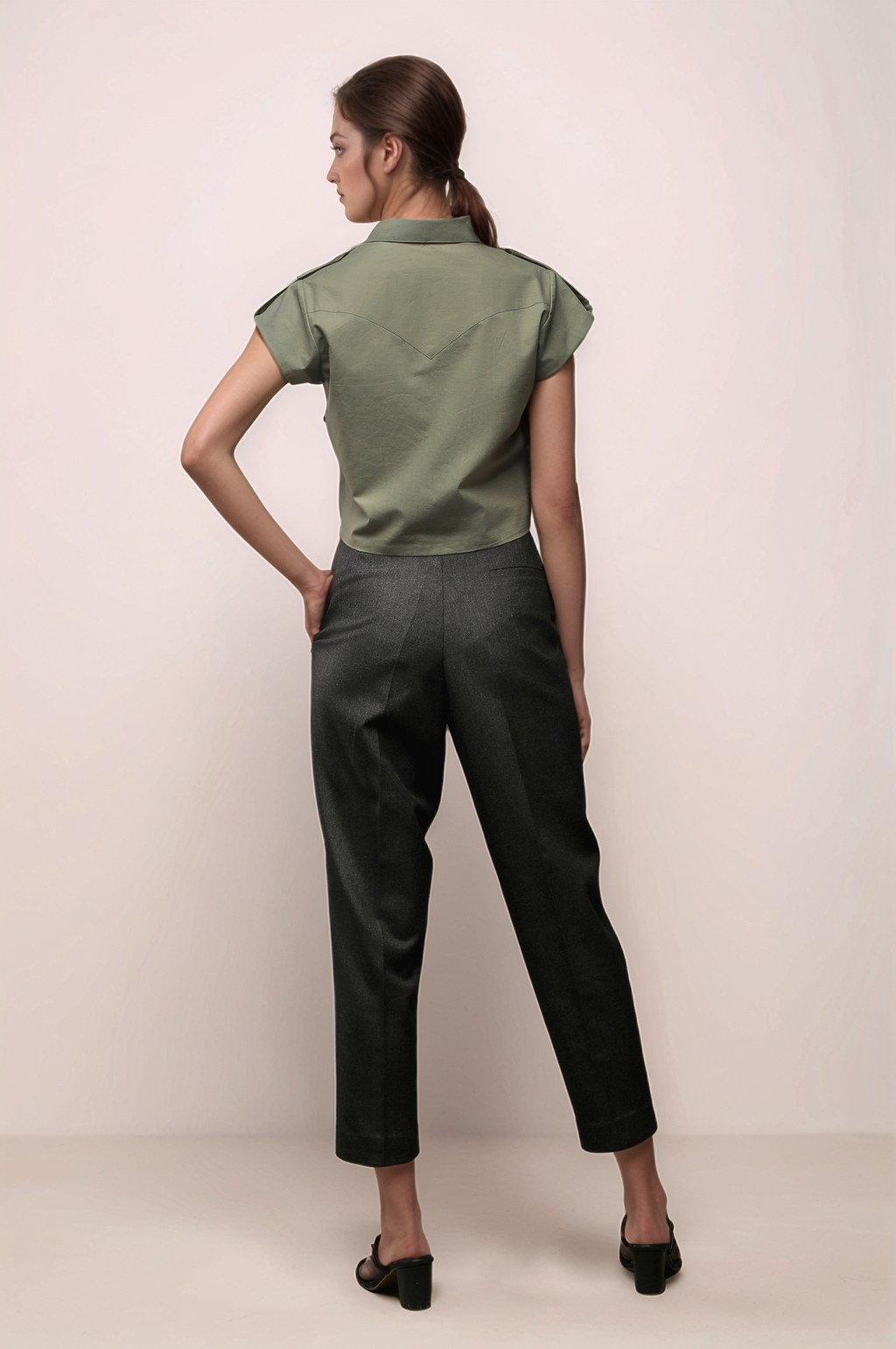 Dark Grey Ankle Length Baggy Pant