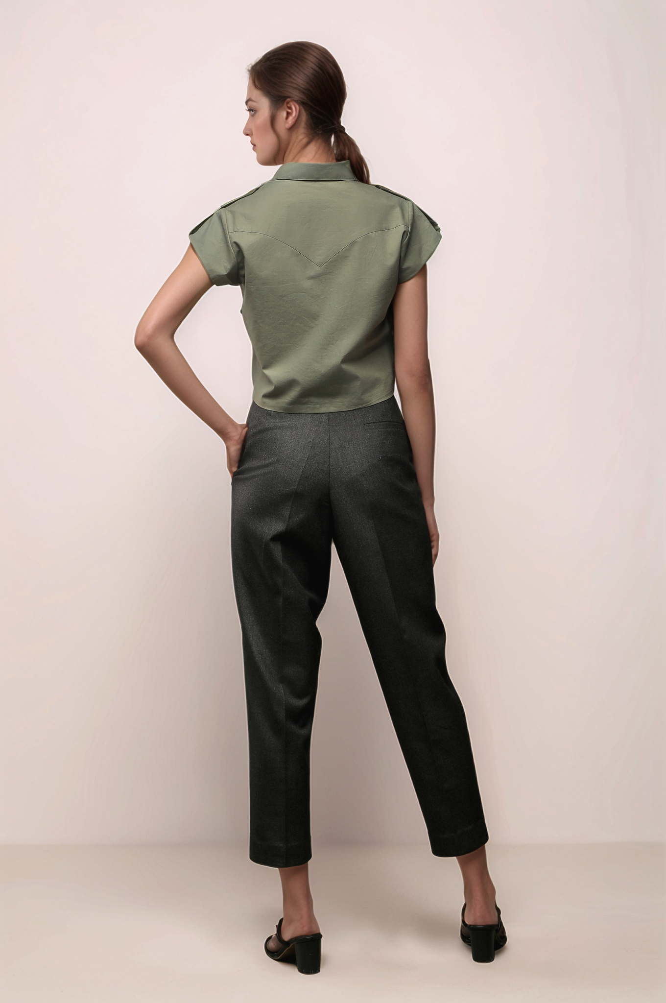 Dark Grey Ankle Length Baggy Pant