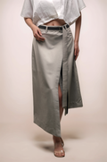 Grey Overlapped Skirt