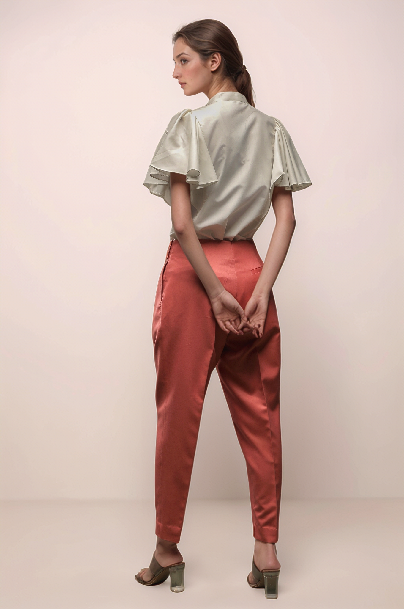 Peach Long Belt Trouser