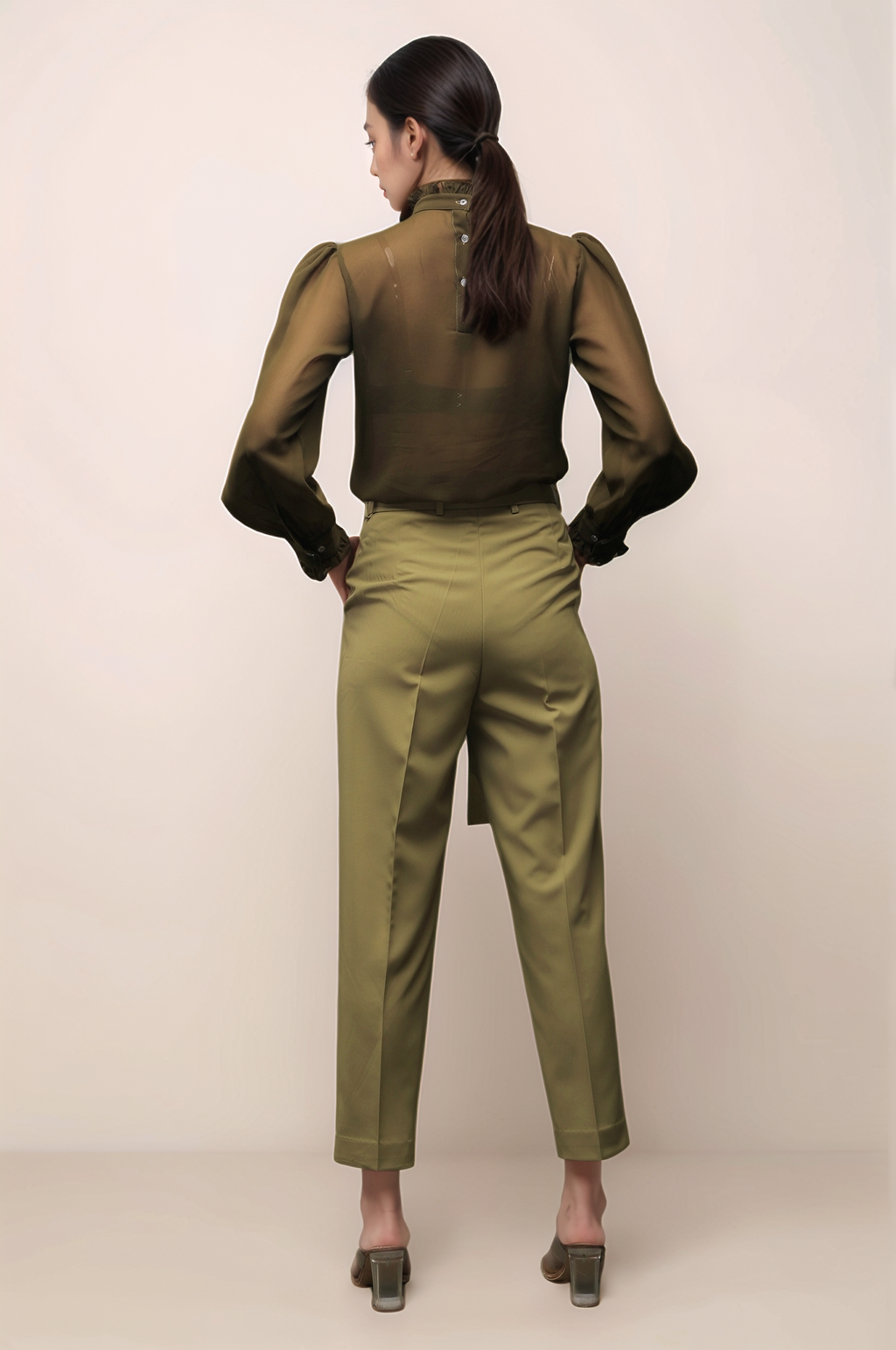 Sage Khaki Cropped Pant