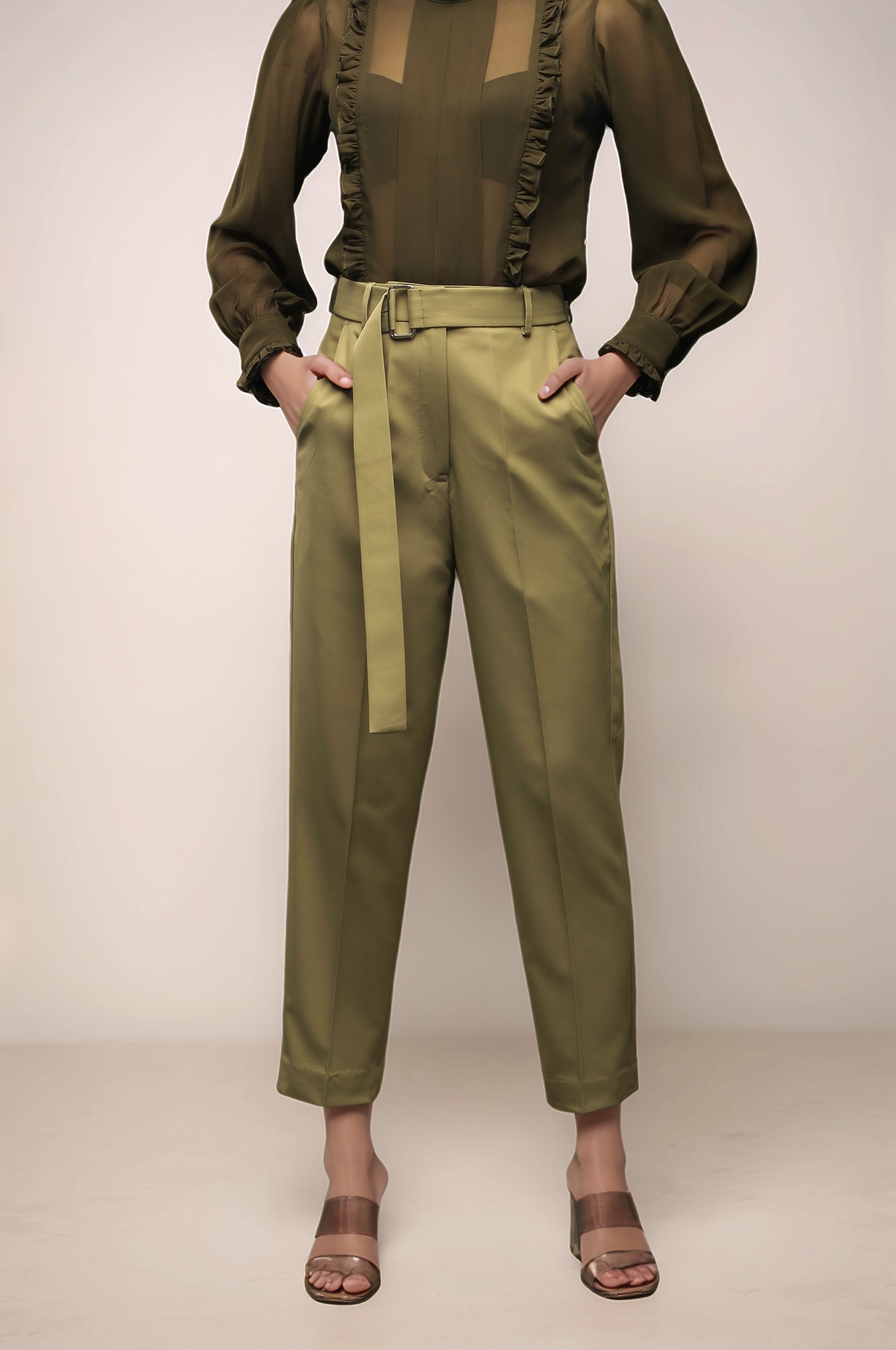 Sage Khaki Cropped Pant