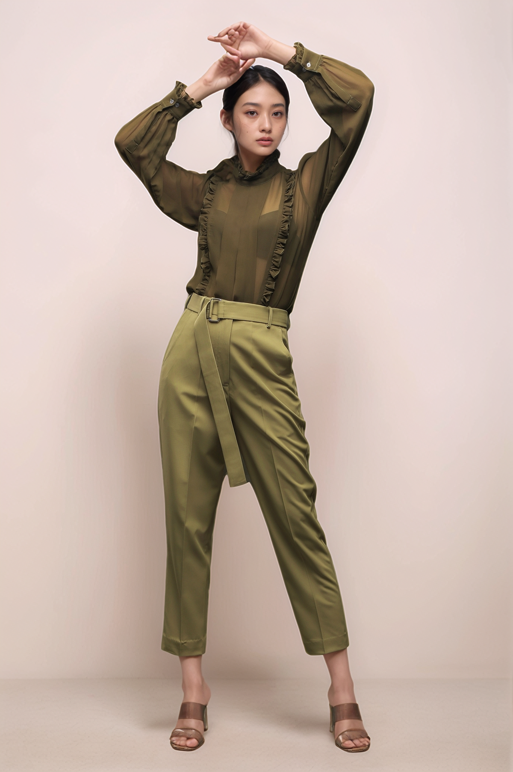 Sage Khaki Cropped Pant